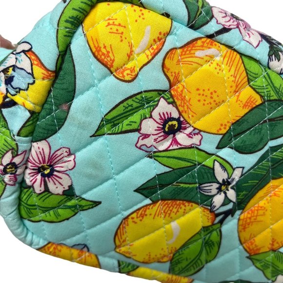 Vera Bradley Quilted Lemon Grove Triple Compartment Shoulder Bag - Picture 10 of 11